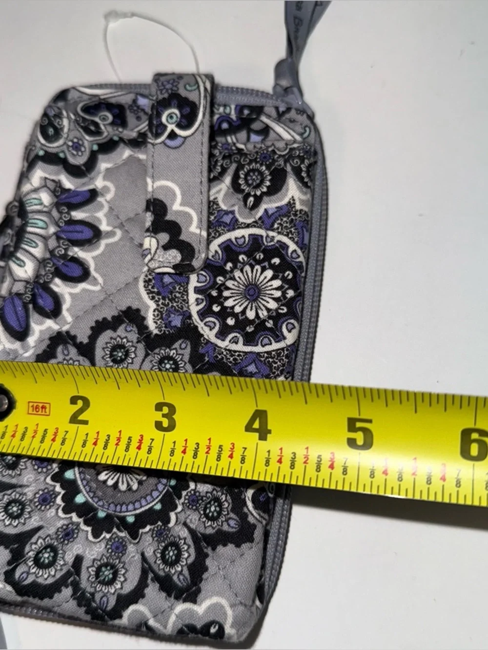 Vera Bradley Gray & Purple Floral Quilted Wristlet